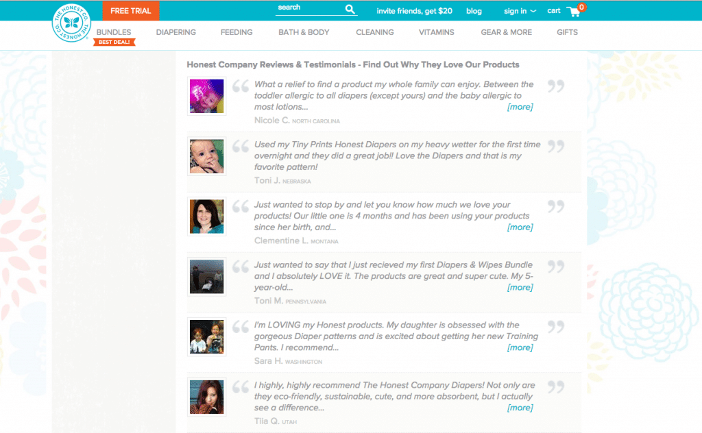 The Honest Company Customer Testimonials