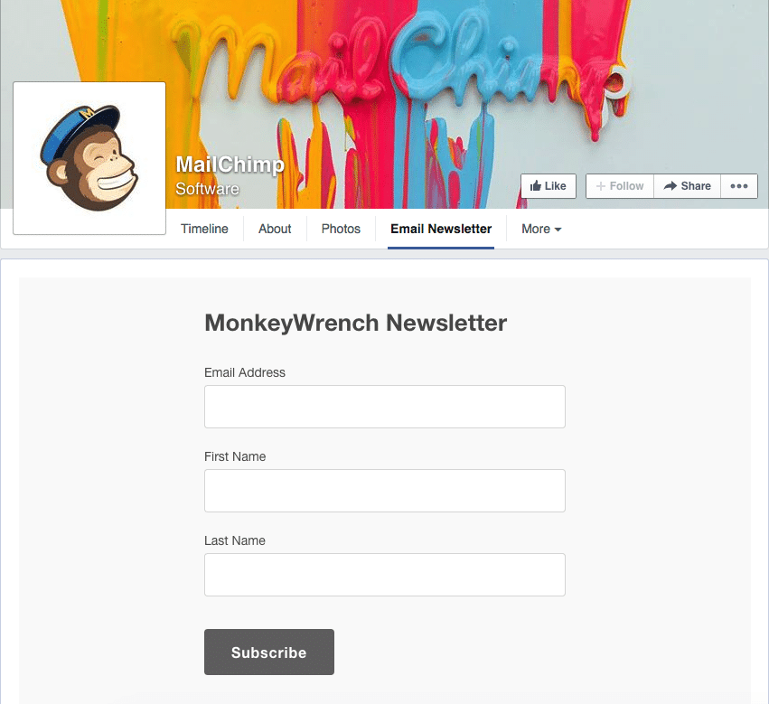 Mailchimp Facebook Integration