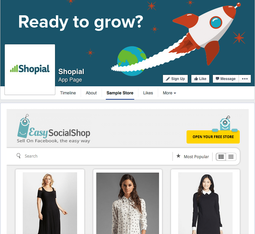 Shopial Facebook Ecommerce App