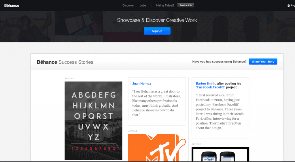 Behance testimonial examples