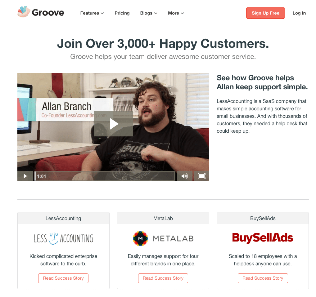Groove Testimonial Examples