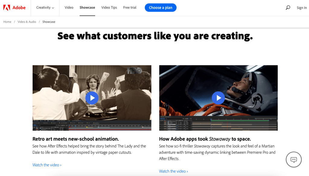 video testimonials examples page adobe