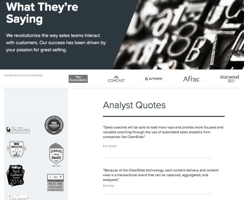 Testimonial page design