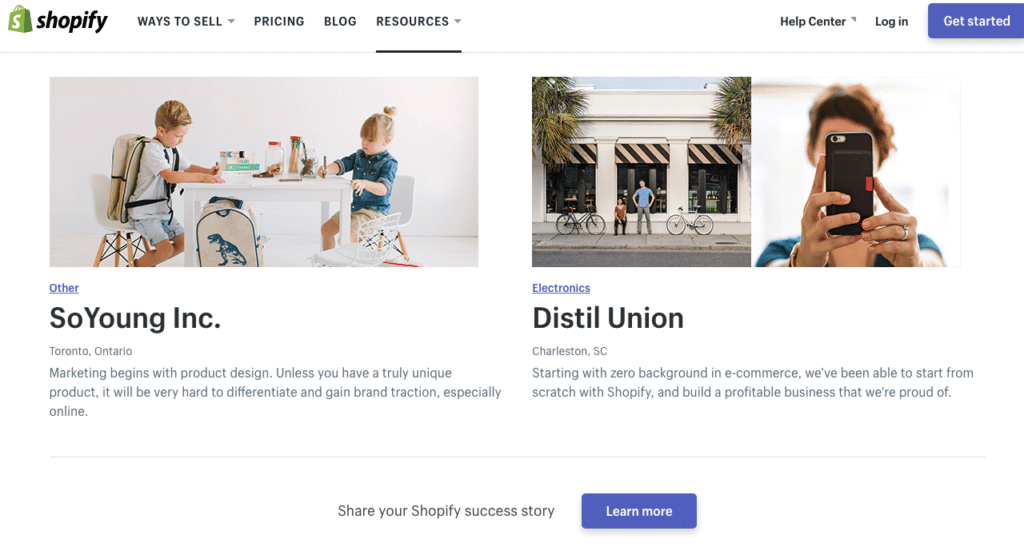 Testimonial page design