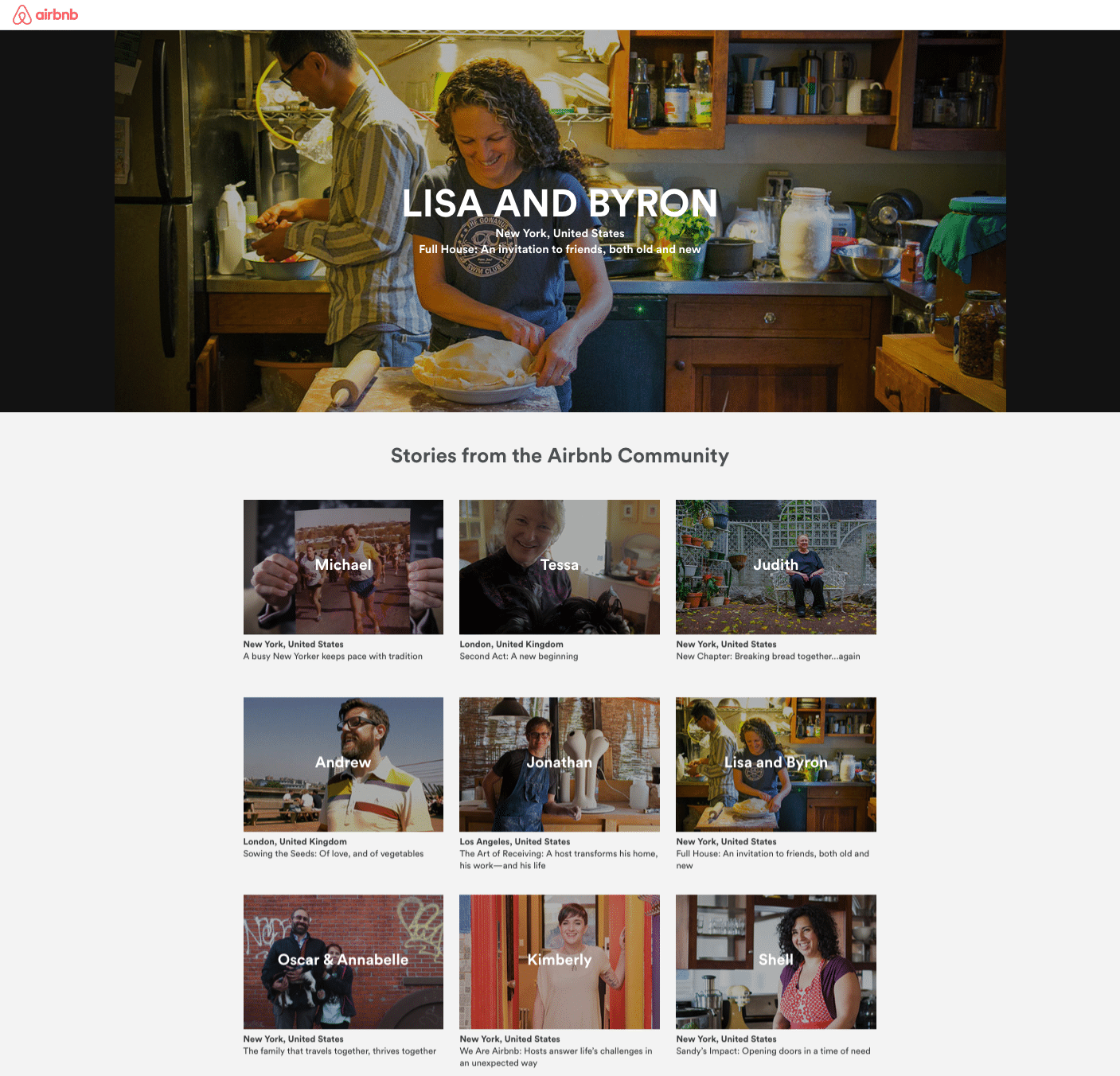 Airbnb Testimonial Page