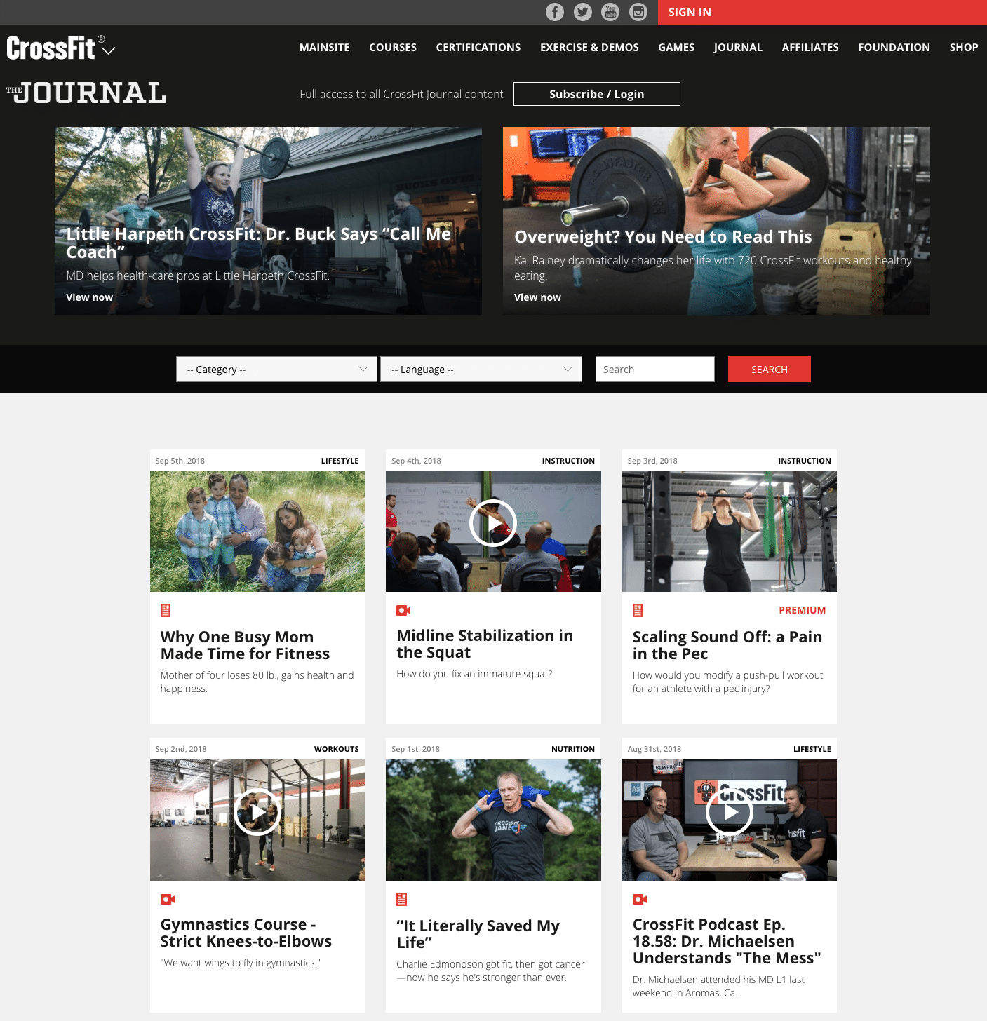 CrossFit Testimonial Page