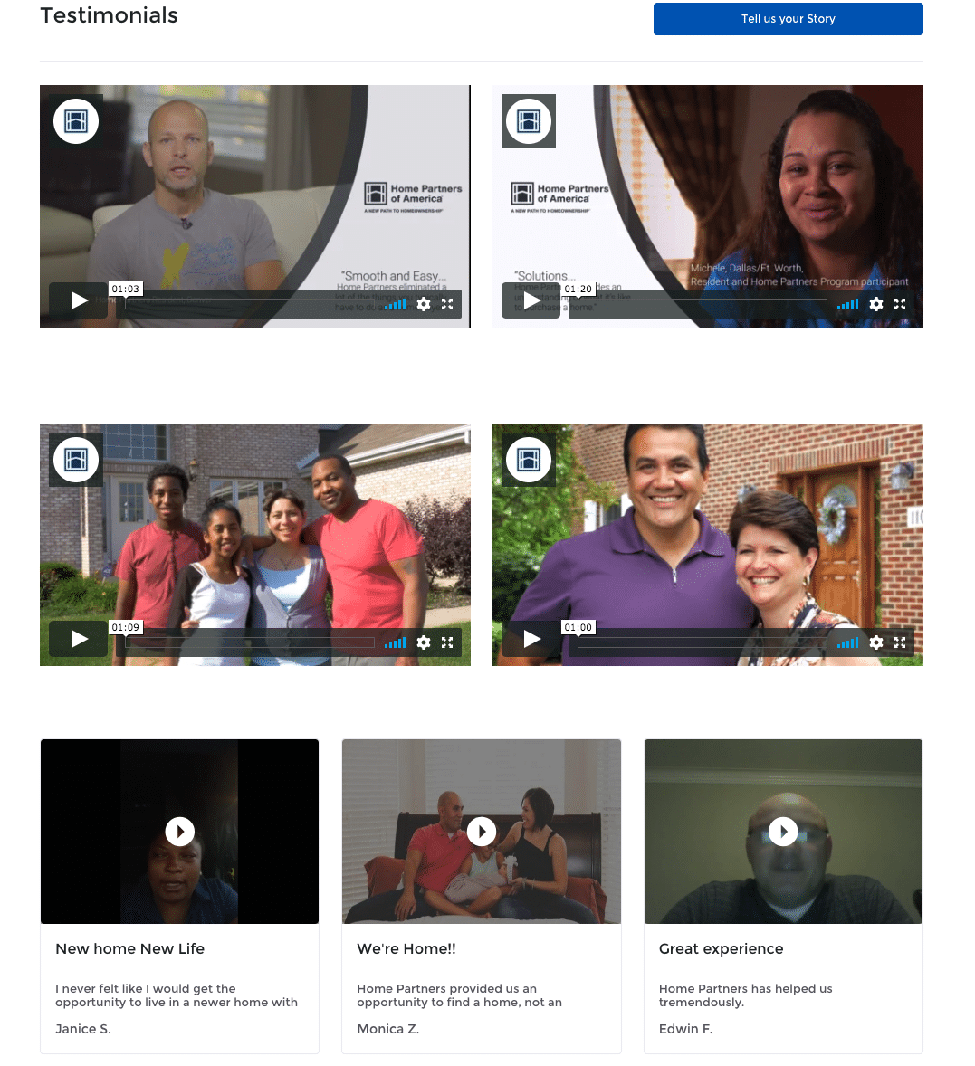 Home Partners of America Testimonial Page