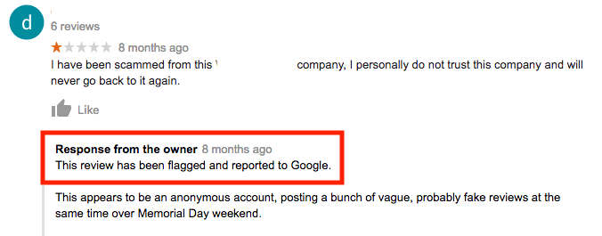 tips to remove google review - flag and report