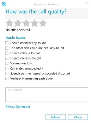 skype customer feedback survey example