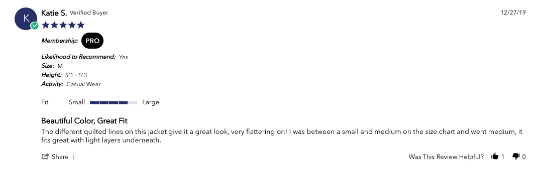 product testimonial example