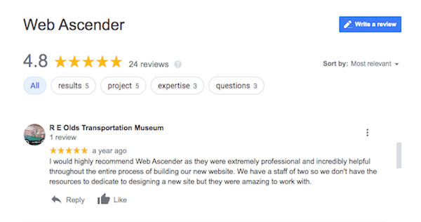 testimonial example template