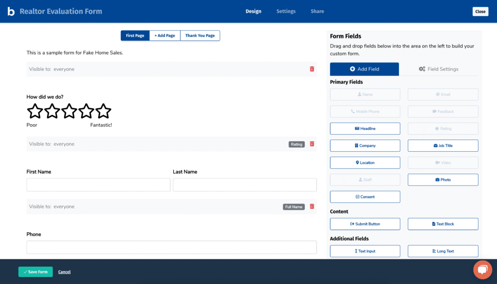 custom form builder