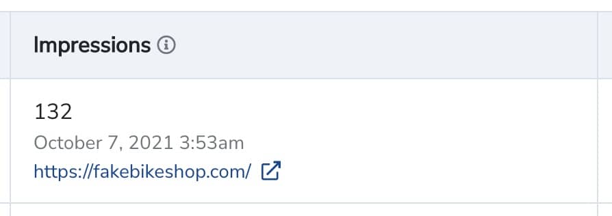 widget impressions column