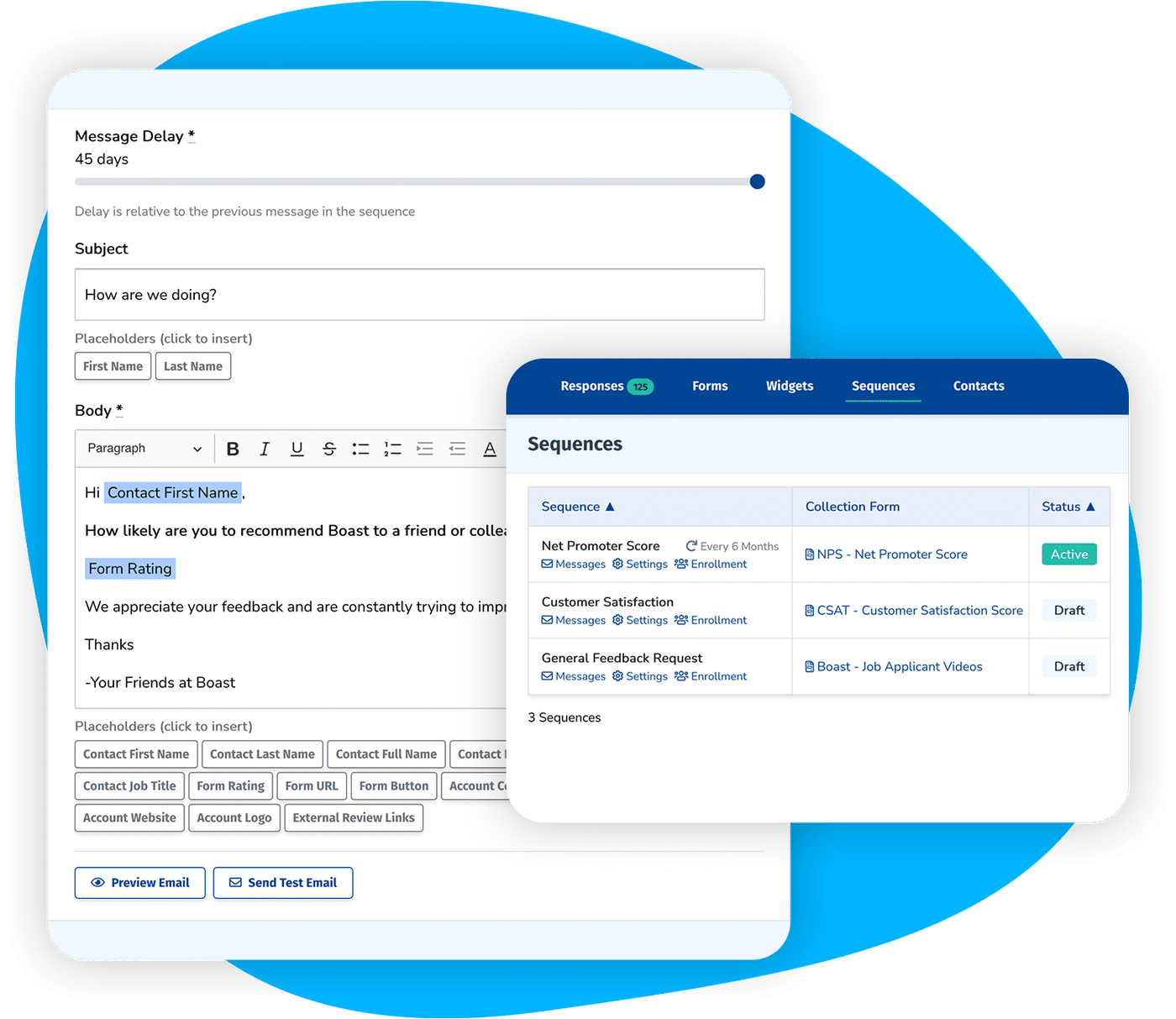 Boast testimonial library organized by advisor and location