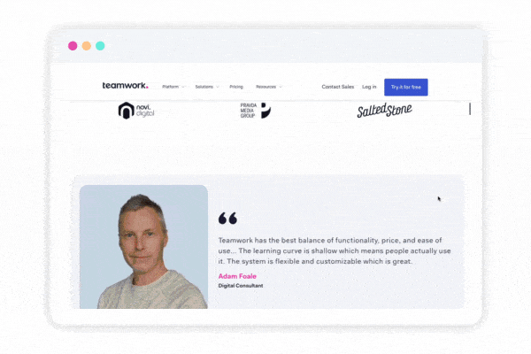 Teamwork - Examples of Testimonials on Websites