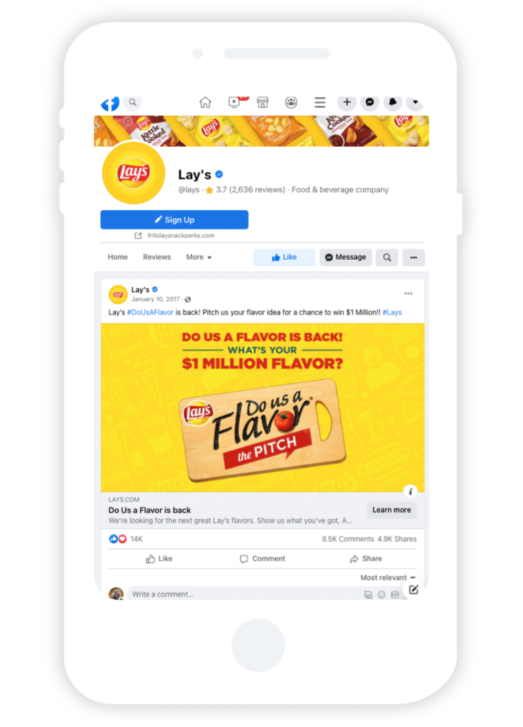 examples of user-generated content - Lay's Flavor challenge