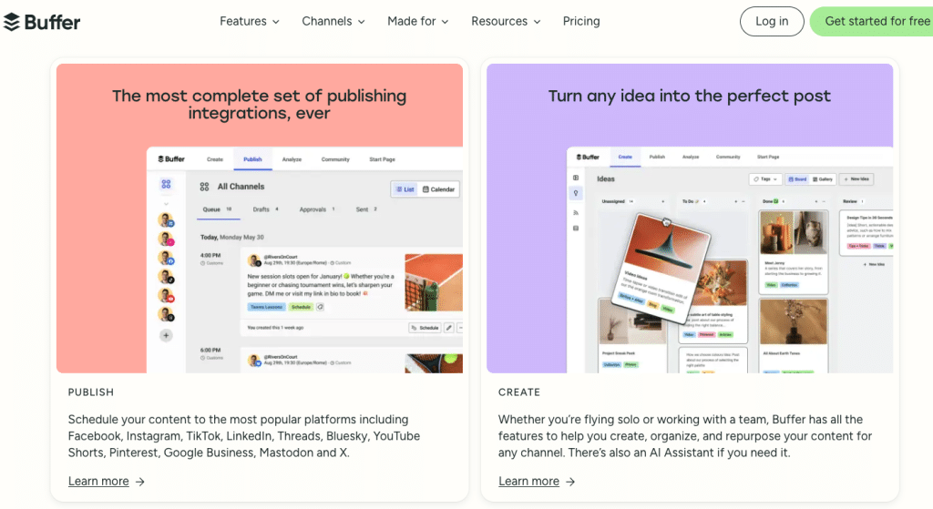 Buffer social media management tool