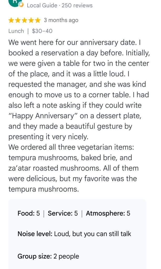 detailed customer review